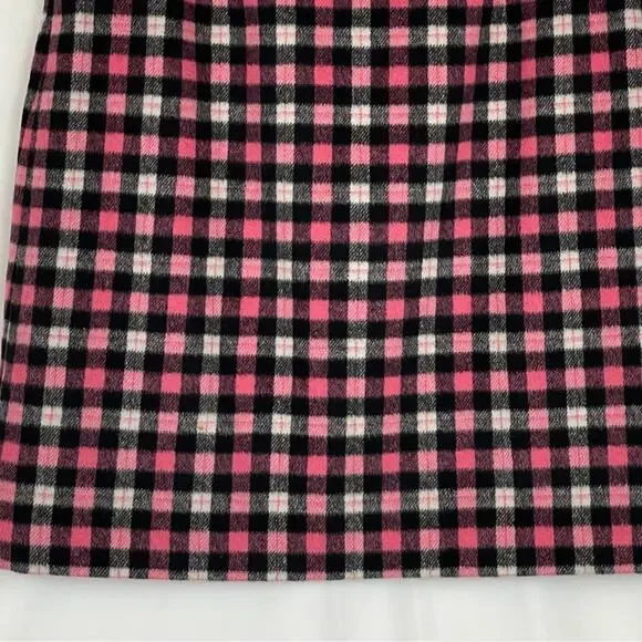 Talbots Pink Black Plaid Wool Blend Career Academia OfficeCore Skirt NWOT Size 8 - Picture 6 of 12